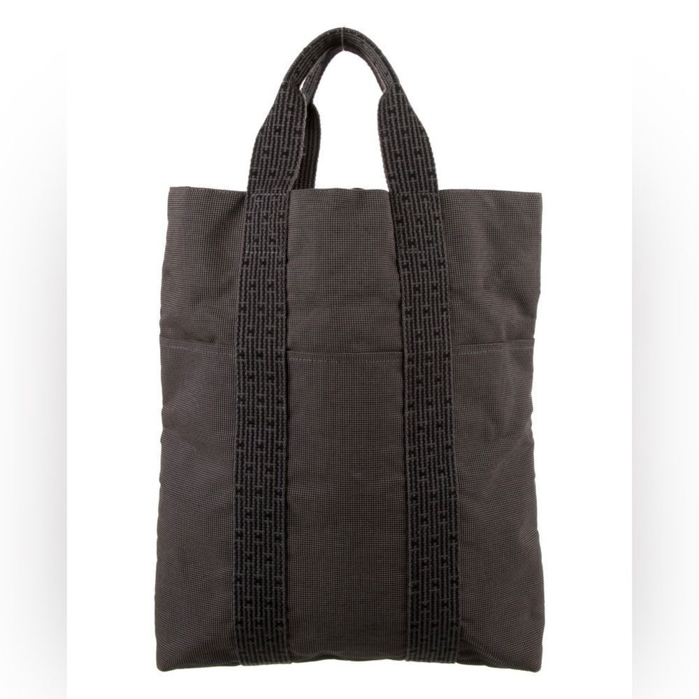 Hermes Toile Herline Cabas Canvas Tote Bag